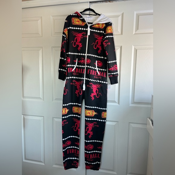 Pants - Fireball Whisky Adult Onesie Pajamas Bar Crawl Jumpsuit